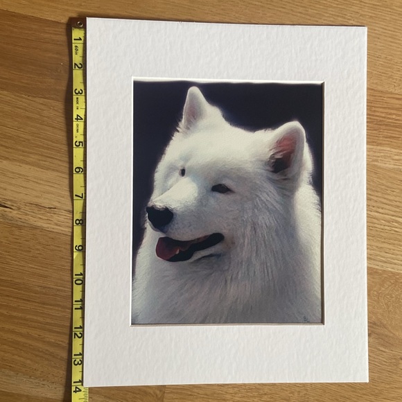 Samoyed Giclée Matted Print Mat White Dog Breed Fine Art of Watercolor Painting - Picture 5 of 9